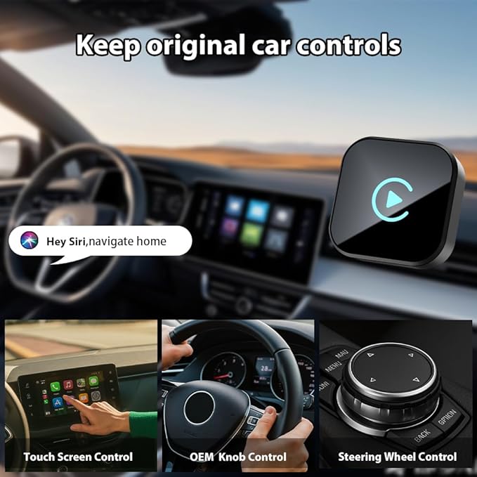 Sunweyer S40 Super Mini CarPlay Adapter Wireless Android Car Kit - for Vehicles with Factory Wired CarPlay, Auto Connect Wireless Adapter