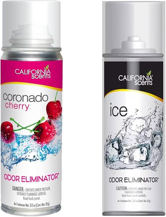 California Scents Car Fogger and Odor Eliminator (2 Packs, Ice + Coronado Cherry)