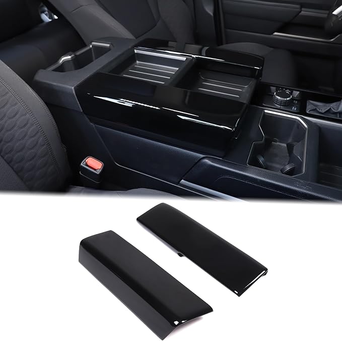 Car Center Console Armrest Protector Cover Compatible with Toyota Tundra 2022+ & Sequoia 2023+, Central Armrest Seat Storage Box Cover Cushion Lid Protector Pad Waterproof Anti-Scratch ABS Accessories