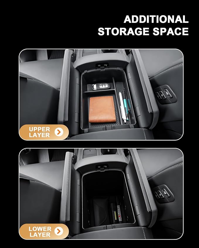 2026 Palisade Center Console Organizer - Upper Layer For 2026 Palisade Armrest Box Organizer Tray - Compatible with 2026 Hyundai Palisade Hybrid Calligraphy Accessories ABS - Only Fit Calligraphy Trim