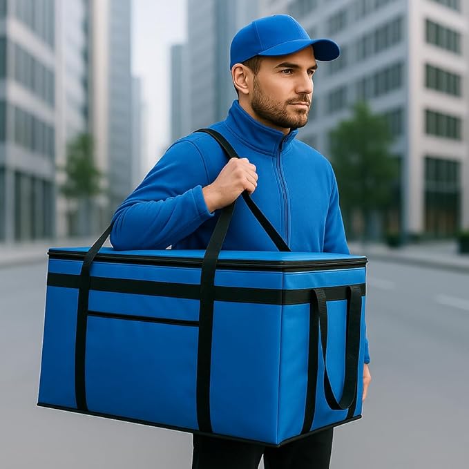 XXXL Insulated Food Delivery Bag Cooler Bags Keep Food Warm Catering Therma for doordash Catering Cooler Bags Keep Food Warm Catering Therma Catering Shopper hot Blue Blue…