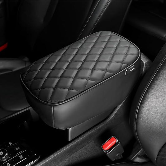 Car Armrest Cushion Cover Compatible with Kia Sportage 2023 2024 2025 2026 Accessories, Leather Center Console Armrest Pad(Black)