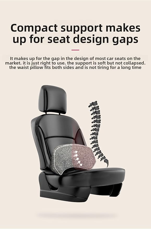 Car Backrest Lumbar Support Seat Cushion Lumbar Support Memory Foam Universal Car Pillow
