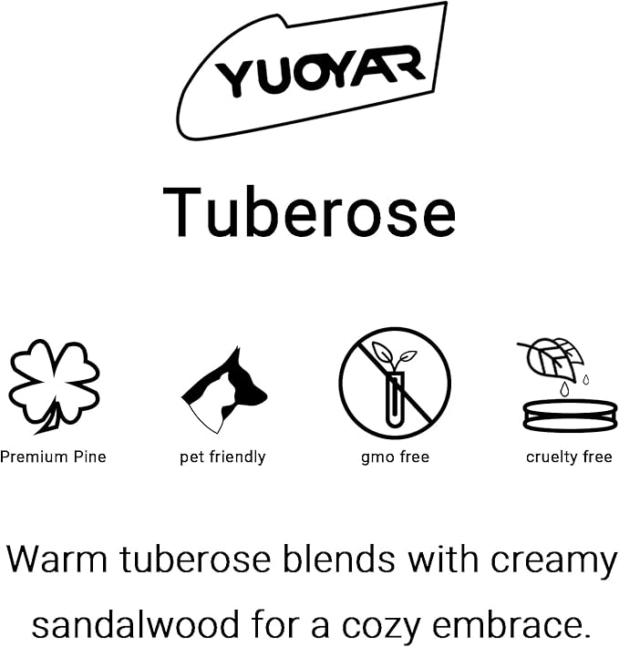 Yuoyar Wood Car Scents Air Freshener Visor Clips Diffuser Odors Eliminator (Tuberose-scented)