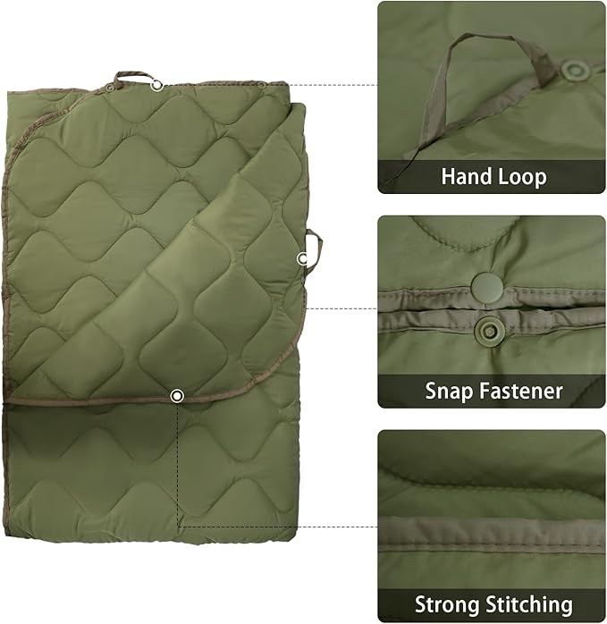 Poncho Liner Military Insulation Blanket Camo with Compression Carry Bag for Outdoors Hiking Jungle Hunting Gear