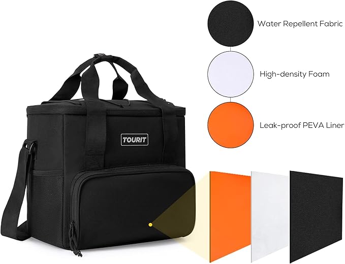 TOURIT Small Soft Cooler Bag Insulated, 24/35/46-Can Lunch Cooler Bag, Ice Chest, 14.6/24/32L Leakproof & Portable Coolers for Picnic, Beach, Camping, Work, Travel, Trip