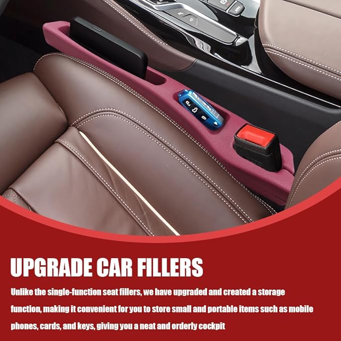 2PCS No Drop Seat Guard, Car Seat Gap Filler, Multi-Function Car Side Gap Filler for Prevent Items Falling, Universal Auto Blocker Between Seats Auto Organizer Accessories for Most Cars