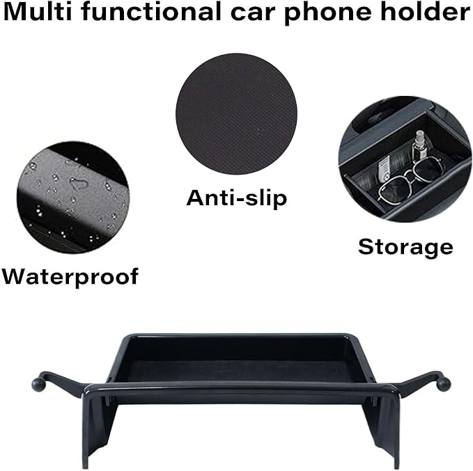 Car Phone Holder for Toyota Sienna 2021-2024 Accessories Magnetic Cell Phone Mount Apply to 9 Inch Screen Fixed Clip Hands-Free 360 Degree Rotation with Dashboard Storage Tray