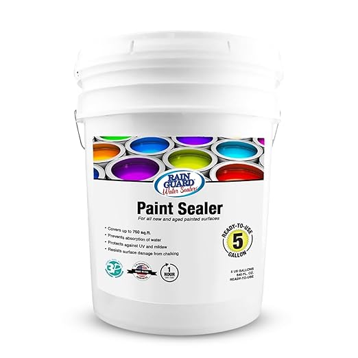 Rain Guard Water Sealers SP-9005 Paint Sealer 5 Gallon - Clear Semi-Satin Finish - Water Repellent Protection for All Painted Surfaces - Water-Based Silane/Siloxane Acrylic