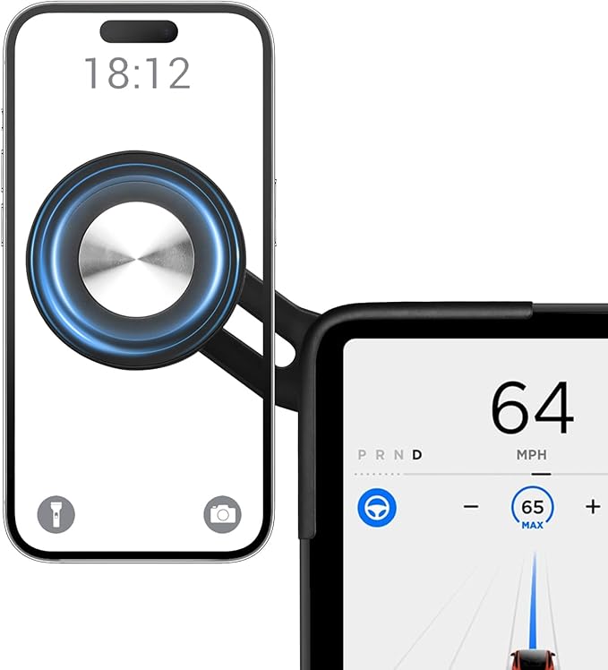 BASENOR Phone Mount for 2025 2026 Tesla Model Y Juniper Tesla Model 3 Highland [Strongest Magnet Power] Magnetic Holder 360° Adjustable Stand Accessories (Standard/Premium/Performance)