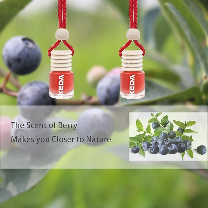 Car Air Freshener 4ml Car Scents | 45-Days Keep Fragrance | Automotive Hanging Diffuser Bottles | Remove Auto Odor Long-Lasting Fresh Air for Home Deodorizer…… (Berry)