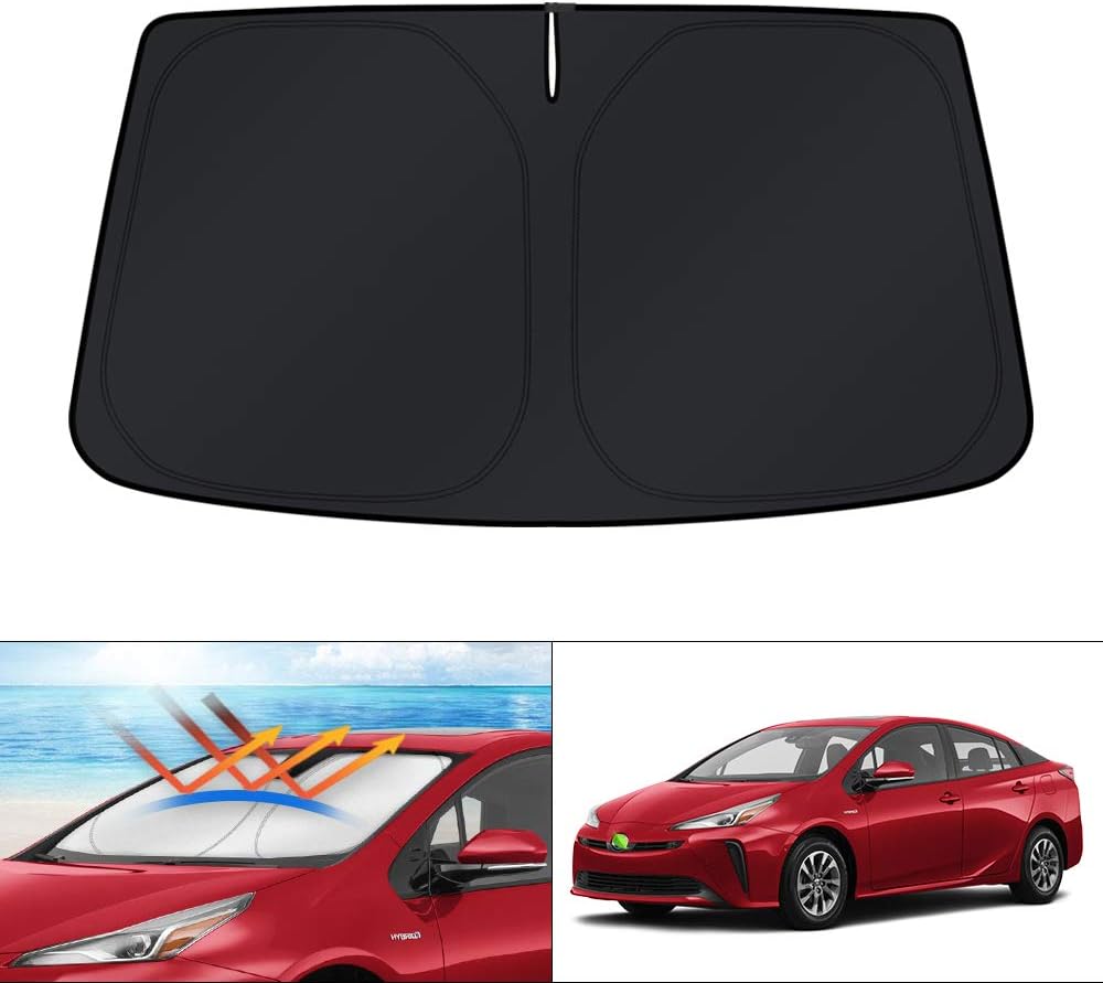 KUST Windshield Sun Shade for 2016-2022 Toyota Prius Hatchback (NOT for Prius C or Prius V) Custom Fit Window Shade Foldable Sun Visor Protector Blocks UV Rays Keep Your Car Cooler