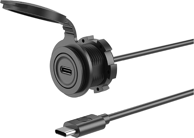 Scosche CPDACCKO Dash Mount Extension with 3 ft Cable, 12V Car Charger with Type-C Port Compatible with Apple CarPlay/Android Auto with USB-C to USB-A Adapter, Power Socket for Car, Truck, Boat