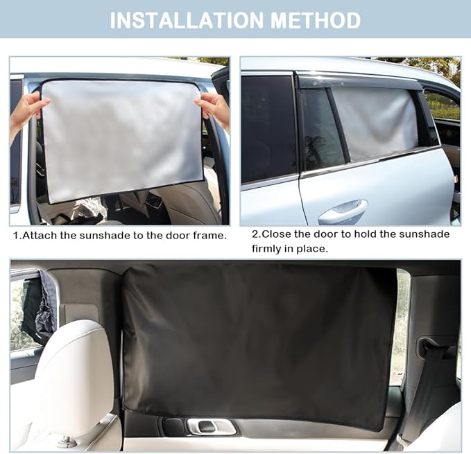 Magnetic Car Window Shade - Full Blackout for UV Block&Privacy Protection with Car Side Window Sun Shade- Universal SUV,Truck,Auto Privacy Shades (A-Side Window/4pcs)