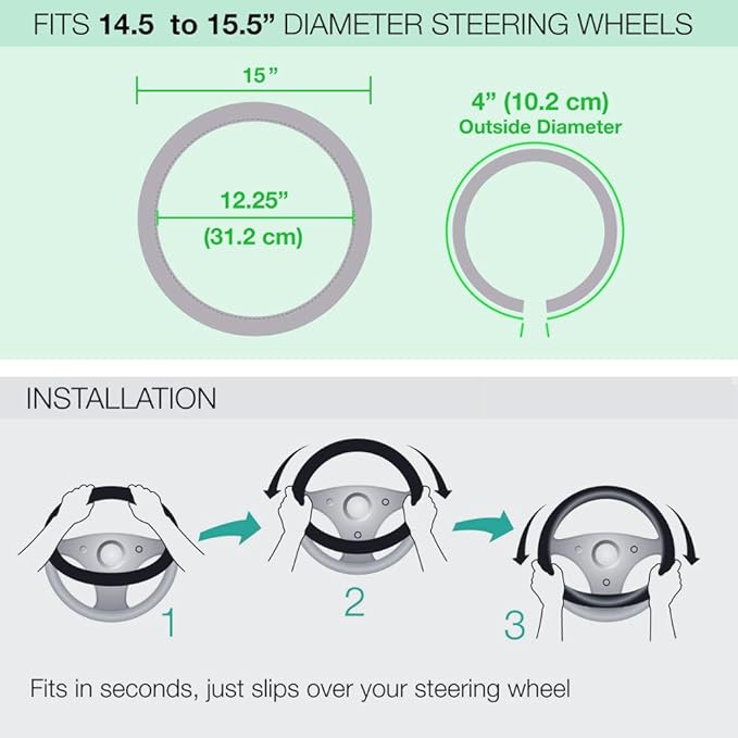 BDK Universal Fit Universal Love Story Steering Wheel Cover - Rubber (Love Story Pink)