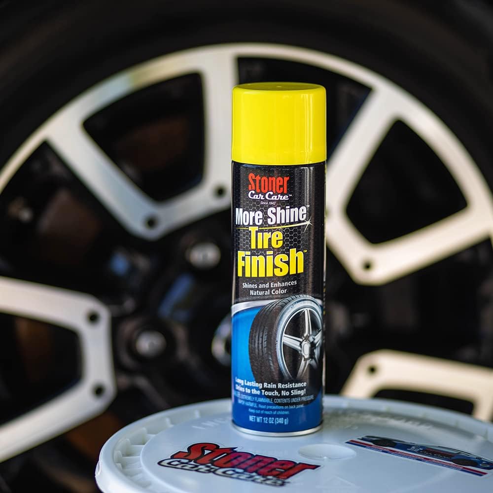 Stoner Car Care 91094-3PK More Shine Tire Finish for Tire and Wheel Care Creates a Long-Lasting, Rain-Resistant Tire Shine, Makes Faded Tires Look New, Non-Greasy Formula, 12 Oz, Pack of 3