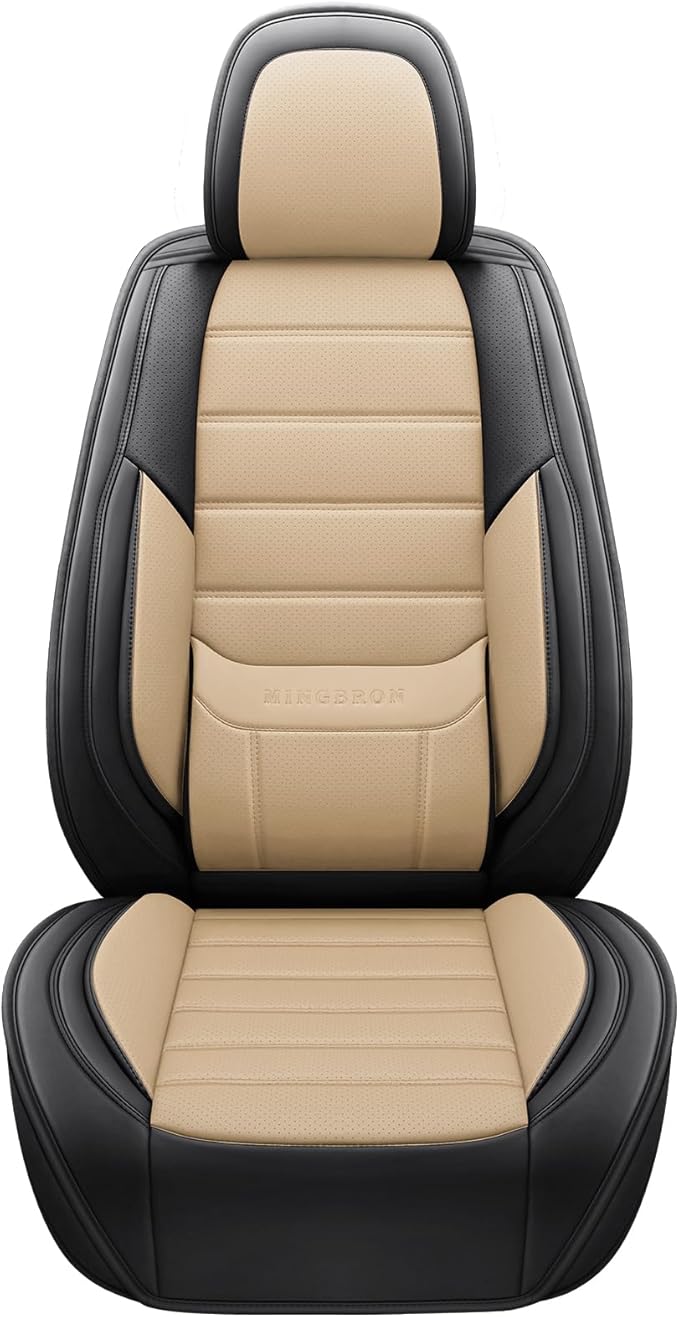 Seat Covers, Car Seat Covers Front Seats, Car Seat Cover, Car Seat Protector Waterproof, Car Seat Cushion Nappa Leather, Beige Seat Covers Carseat Cover Universal Fit for Most Cars