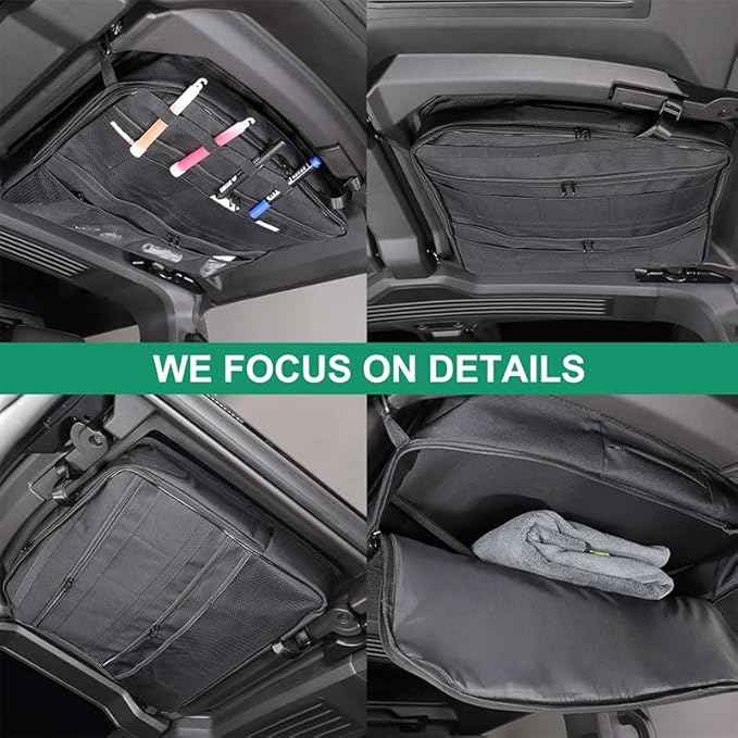 Roof Organizer Bag Storage for Hummer EV Accessories Sunroof Rooftop Panel Waterproof Foldable Heavy Duty Hardtop Cargo Carrier Bag Overhead for Hummer EV SUV Pickup 2022-2025 2026 (Rear Roof-Right)