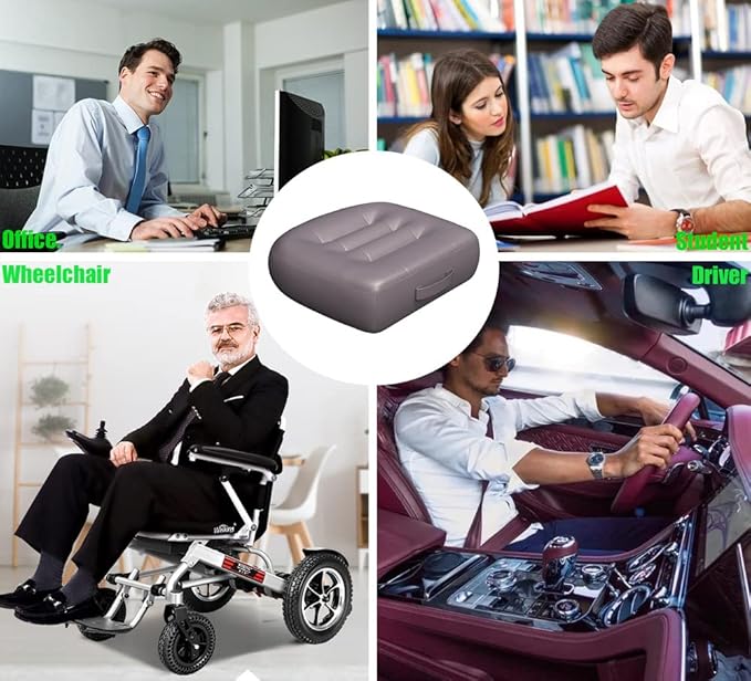 Back Cushion for Office Chair/with Carry Handle Car Seat Cushions for Short People Lower Back Pain Relief-for Car/Wheelchair/Computer and Desk Chair/Seat Cushion Pillow for Office Chair/Blue
