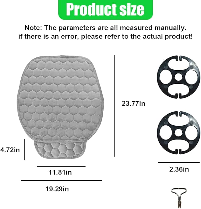 Car Seat Cover, Soft Plush Auto Bottom Seat Covers, Anti Slip Vehicle Front Seat Cushion Protector, Comfortable Car Interior Seats Pad Mat Accessories for Sedan, SUV, Truck (Gray)