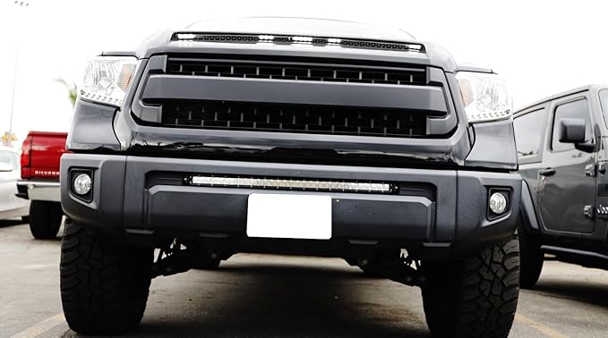 iJDMTOY 5-Bar/Section Xenon White 15-LED Hood Bulge Behind Grille Light Kit Compatible with 2014-2021 Tundra