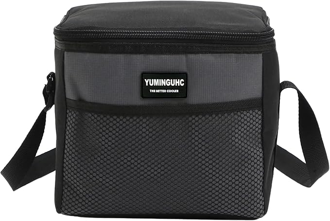 6 Can/5L Lunch Bag for Women Men Portable Lunch Box Small Cooler Bag Soft Collapsible Reusable Insulated Lunch Tote for Everyday Work Travel (Grey)