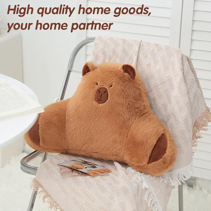 LYFJMUS 4 Pack Plush Capybara Car Headrest Pillow and Lumbar Support Pillow Kawaii Plushies Capybara Stuffed Headrest Cute Car Decor for Car Driving (Style B)