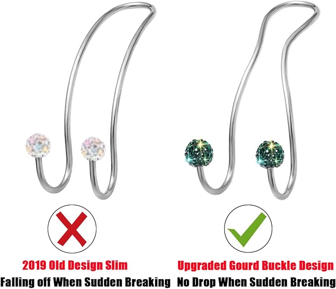 MTGOCHA Bling Purse Hook for Car Headrest, Upgraded Cute Car Seat Hooks for Bag Handbag, Durable Stainless Auto Purse Hanger Holder 2 Pack, Green