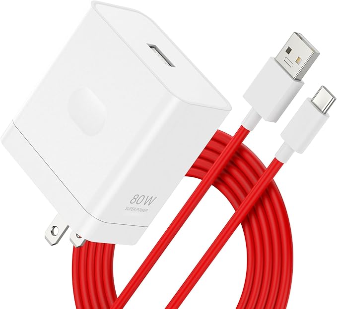 Compatible for Oneplus 15 15R 13 12 12R 11 10 Pro Charger Fast Wall Block 80W 65W for One Plus 13R 9 Pro 10T 10R 8T 8 7T 7 Pro Open Pad Nord 2T CE 2 3 N30 N20 N10 N300 6T 3.3ft Cable