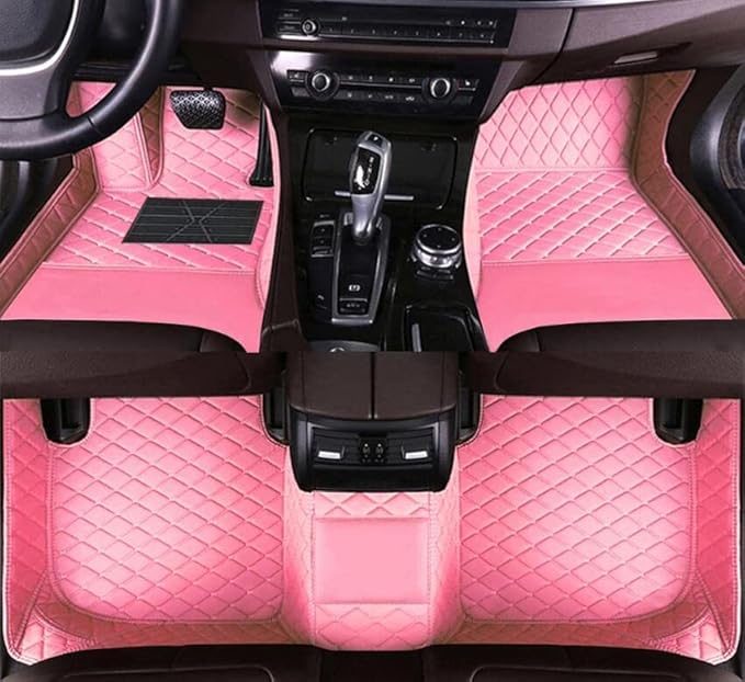 Custome Car Mats Accessories All Weather Floor mats Compatible with Automotive Floor Mats Passenger car mats (Pink)