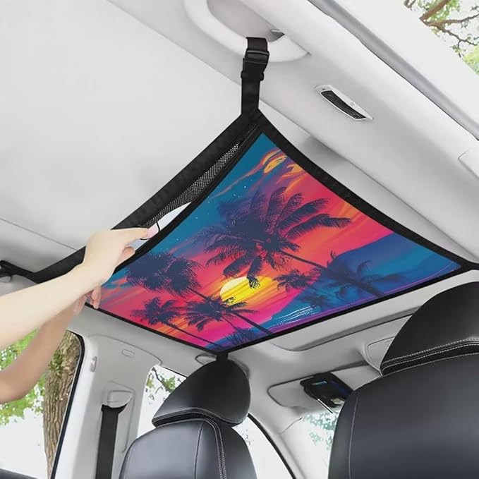 Sun Tree Car Roof Storage Bag Hanging Car Storage Bag Multi-Purpose Car Bag Storage Box Organizer Pouch Pocket One-Size-Fits Car Travel Accessories
