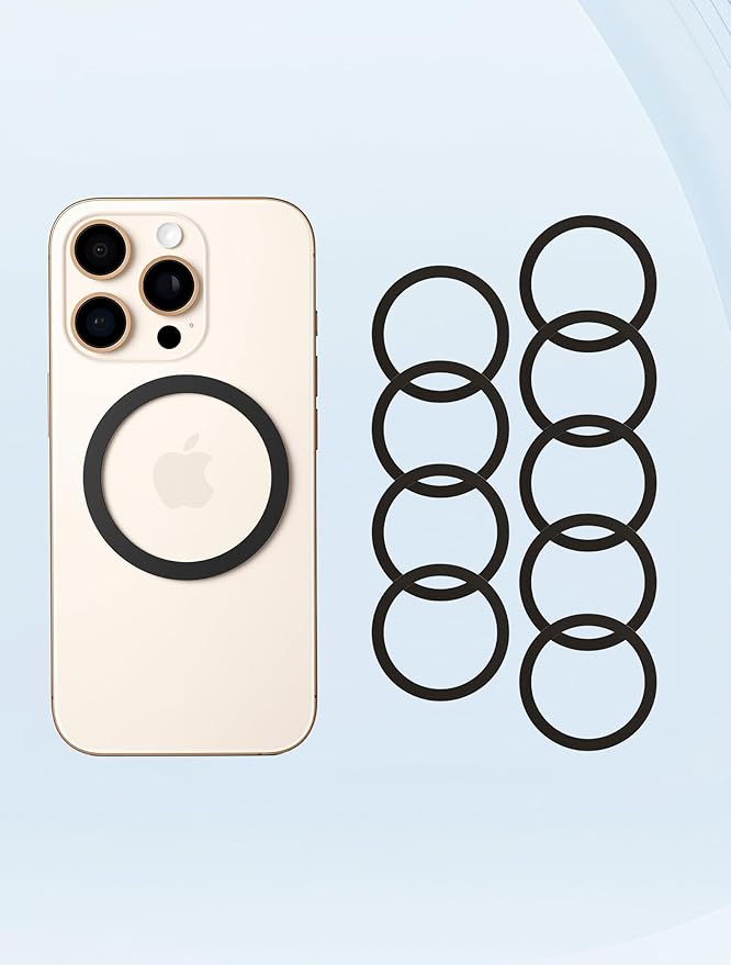 Metal Ring for Phone Case(0.4mm)，Compatible with Magnetic Ring Charger/Mount/Phone Holder Conversion Accessories，Applicable Universal Adhesive Metal Rings(NO Magnet) for iPhone Samsung Case(10PCS)
