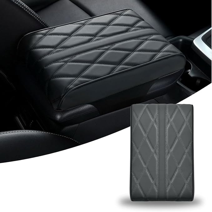 Car Armrest Cushion for Lincoln Nautilus 2018 2019 2020 2021 2022 2023 2024 2025, Car Center Console Cover Armrest Pad Soft Leather Car Interior Accessories,Black