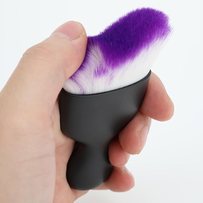 Car Detailing Brush, Soft Bristle Cleaning Brush, Scratch-Free Auto Duster Tool for Dashboard, Air Vents, Leather & Interior Cleaning (Black&Purple)