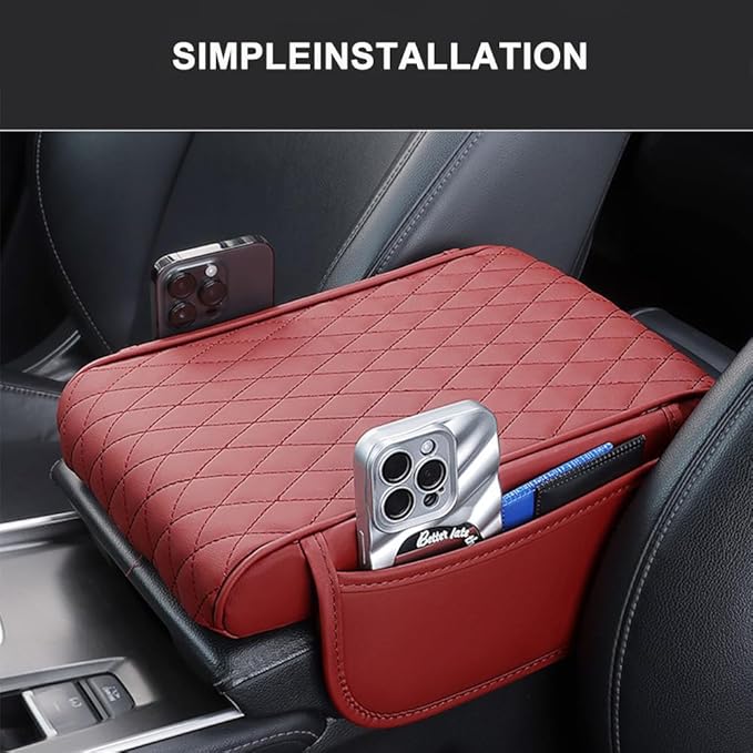 Car Armrest Pad for Lexus GX J150 J120 GX 460 400 GX OR Leather Armrest Box Mat Center Console Cushion Pad Universal Armrest Seat Box Cover Protector,Brown, normal