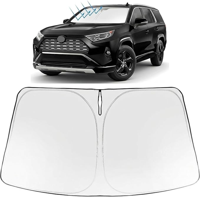 Proadsy Windshield Sun Shade for Yukon 2021-2026 Foldable Front Sunshade Protector Sun Visor Blocks UV Rays Keep Car Cooler Accessories