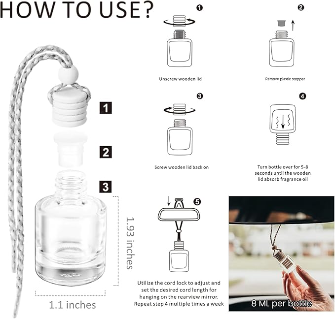 HoogaLife Car Air Freshener Diffuser 2 Pack Hanging Mahogany Coconut Car Air Freshener for Women 45+ Days Long Lasting Fragrance Made in USA (M32)