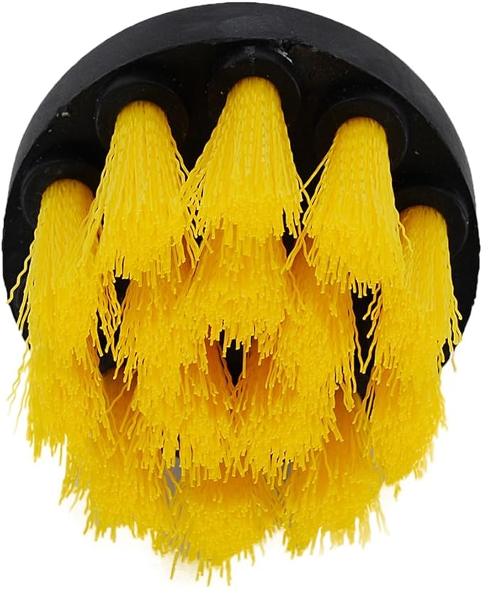 HIFROM Drill Brush - 2" Soft and 2" Medium Power Scrubbing Brush Drill Attachment for Cleaning Showers Tubs Bathrooms Tile Grout Carpet Tires Boats Upholstery (Pack of 2)