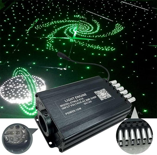 Car Home Fiber Optic Lights kit Star Ceiling Sky Light APP Remote Control (500pcs*0.03in*9.8ft+meteor250pcs)