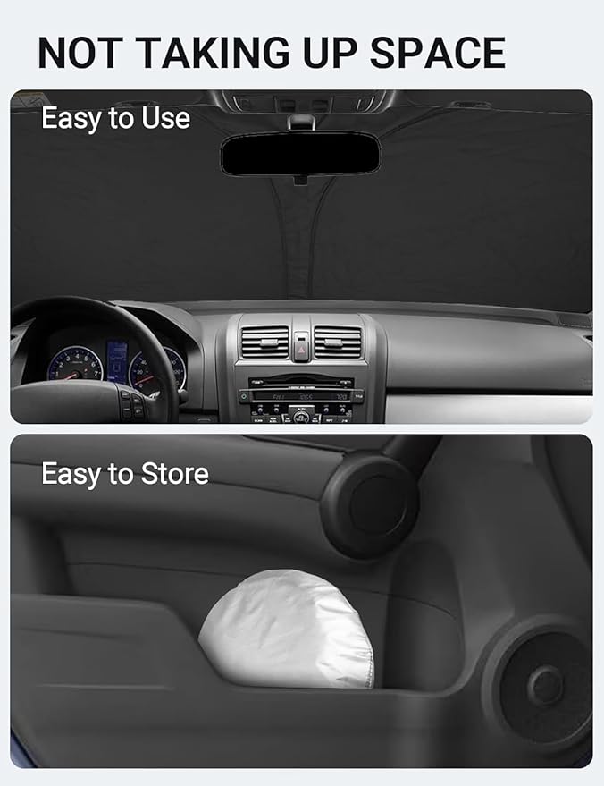 Proadsy 2026 Upgrade Front Windshield Sun Shade Foldable Sunshade Protector Custom Fit 2007–2011 CR-V Accessories
