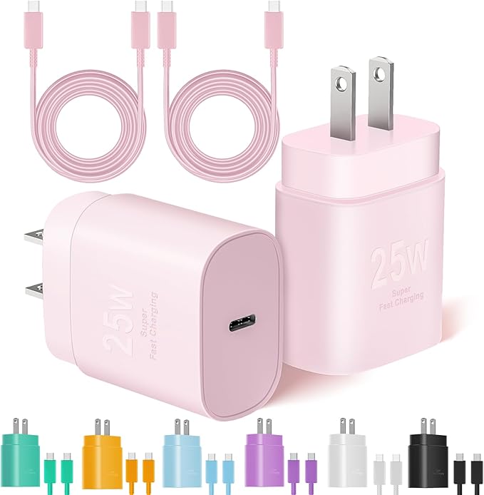 Type C Charger Fast Charging, 2Pack [10FT&6FT] Long USB C Cable with 25W Phone Super Fast Charger Block Compatible with Galaxy S25/S24/Plus/Ultra,iPhone 15/16/17/Air/Plus/Pro Max