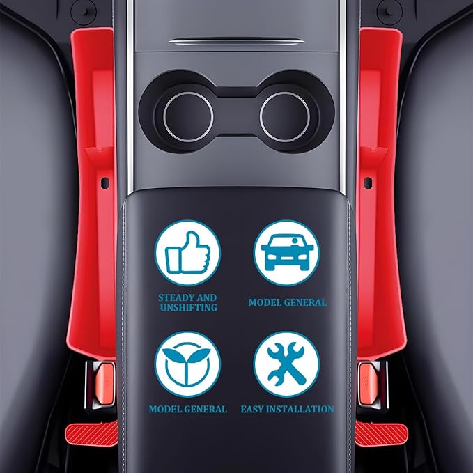 Car Seat Gap Filler, 2PCS Anti-Drop Multifunctional Vehicle Seat Side Space Organizer with 2 Storage Areas, Automotive Interior Chair Side Plug Strip, Universal for SUV Sedan Truck (Red)