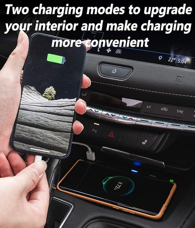 Wireless Car Charger for Cadillac XT4 2018 2019 2020 2021 2022 2023 - Qi Fast Charging Pad, Easy Installation, Center Console Mount