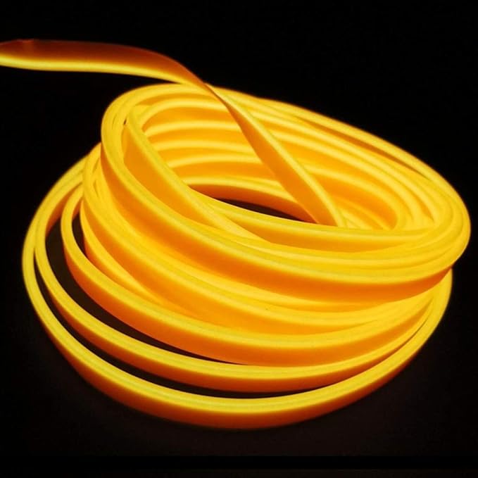 ABALDI 5M/16FT Neon Light El Wire LED USB Strip Lights for Cars Halloween Christmas Xmas Festival Parties Decoration(5m,USB,Yellow)