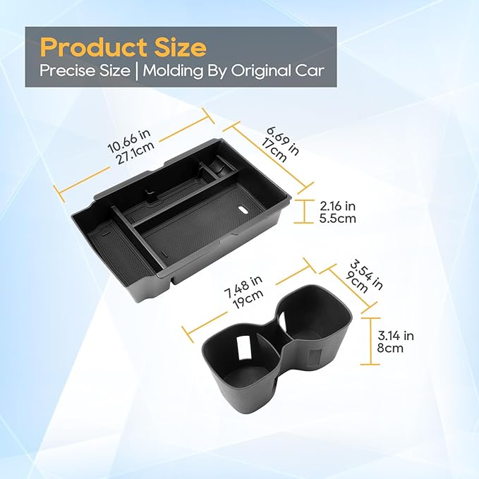 For 2026 CRV Center Console Organizer - 2PCS 2026 Honda CRV Accessories - Compatible with 2026 Honda CRV (EX/EX-L/Hybrid Sport/Hybrid Sport Touring) -Center Console Organizer Cup Holder Insert ABS+TPE