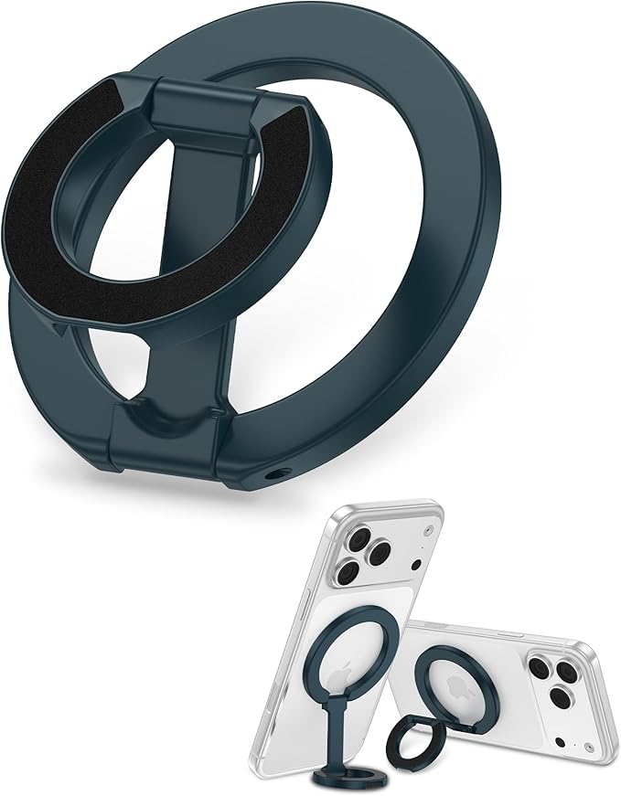 Mag Safe Phone Grip for iPhone 17 Pro Max Apple MagSafe Kickstand, Magnetic Finger Ring Holder,Foldable Magnetic Grip Metal Loop Stand MagSafe Car Mount,iPhone 17e/Air/17Pro/16e/16 Pro Max/15/14/13/12