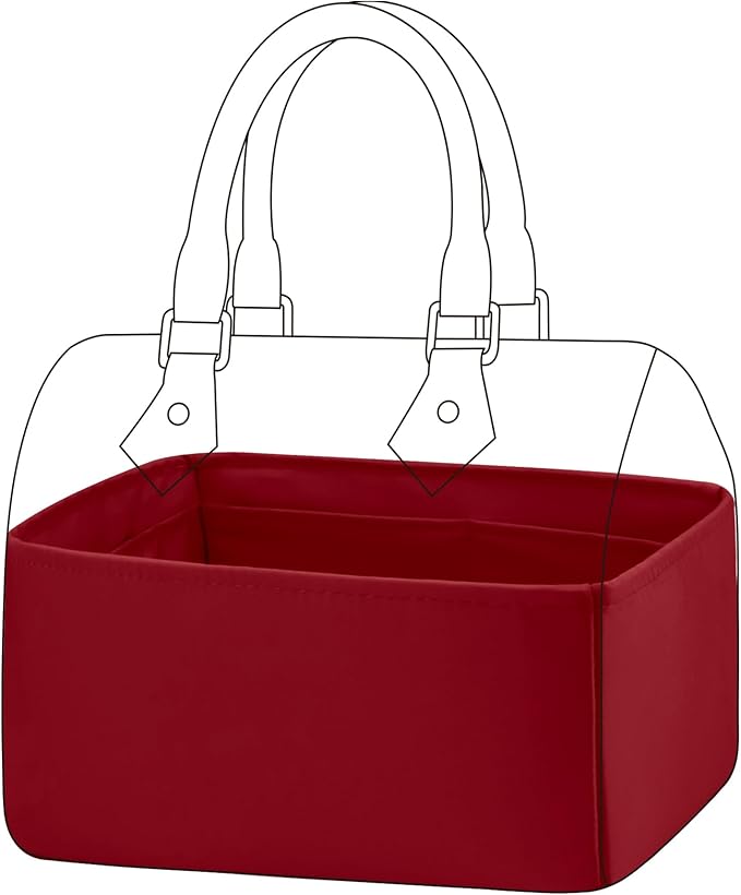 DGAZ Silk Purse Organizer Insert Fits LV Speedy 16/20/25/30/35/40/45 bags，Silky Smooth Bag Organizer，Luxury Handbag & Tote Shaper(Wine Red,SP40)