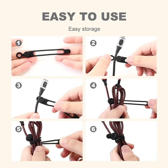 30pcs Data Cable Organizer, 2025 New Silicone Cable Ties Cable Management Organizer, 106mm Reusable Cord Organizers, Colorful Wire Organizers for Cords (30)