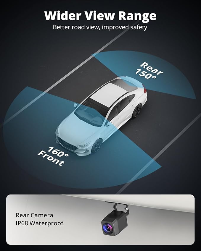 Kingslim E4 4K Dash Cam Front and Rear, WiFi Front 4K Rear 1080P Dual Dash Camera for Cars, Mini Dashcam with APP Control, Night Vision, Parking Mode