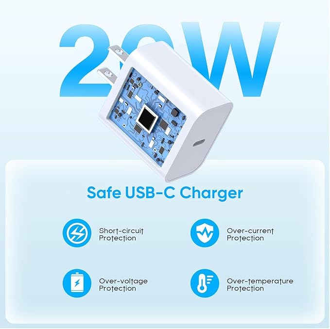 iPhone 17 16 Charger,2Pack USB C Fast Charger Apple Charge Type C Fast Charging Block&6FT USB C to C Woven Cable Cord for iPhone 17 Pro Max/17 Pro/Air/16 Plus/16E/15 Series/iPad Pro/Air/Mini